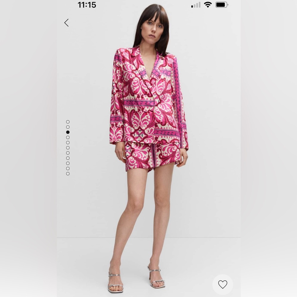 NWT Mango satin shorts suit